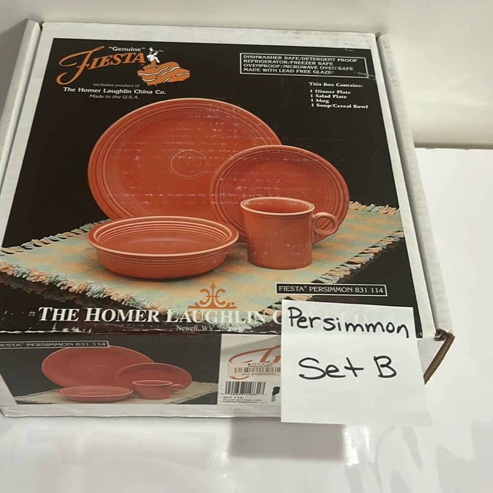 Set B, Rare Fiestaware Persimmon 4 pc Place Setting